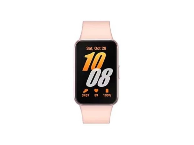 Smartwatch Samsung Galaxy Fit3 en color Pink Gold (Rosado), con pantalla AMOLED de 1.6" y funciones de salud y estilo. Avlis Uruguay.