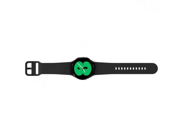 Detalle de la correa de silicona negra del smartwatch Samsung Galaxy Watch4.