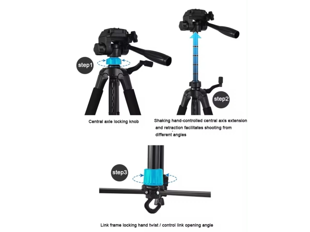 Tr&iacute;pode profesional modelo 3520, fabricado en aleaci&oacute;n de aluminio, con altura m&aacute;xima de 1.4 metros y cabezal de 3 v&iacute;as. Ideal para c&aacute;maras y celulares. Avlis Uruguay. 