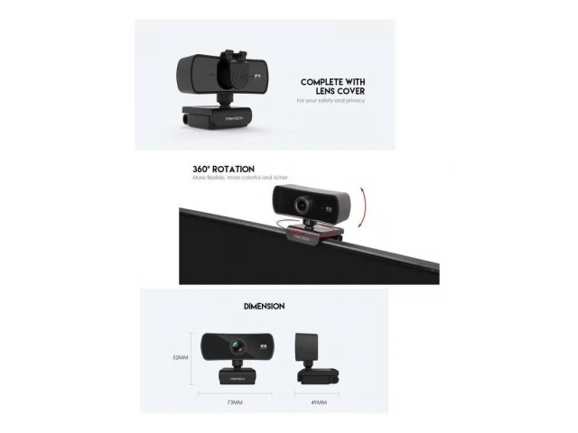 Webcam Fantech Luminous C30 con resolución 2K QHD (4MP) y micrófono integrado. Video de alta calidad para PC. Avlis Uruguay