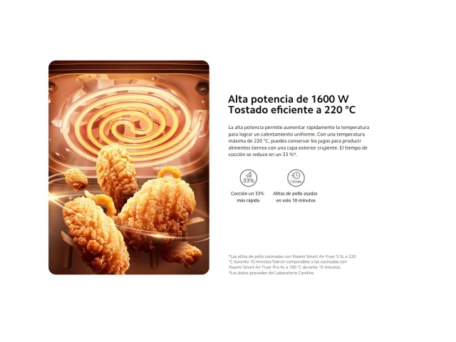 Descubre la Xiaomi Mi Smart Air Fryer 5.5L. Cocina tus platos favoritos de forma saludable con control inteligente desde tu app. ¡Versátil y eficiente, ideal para tu hogar!