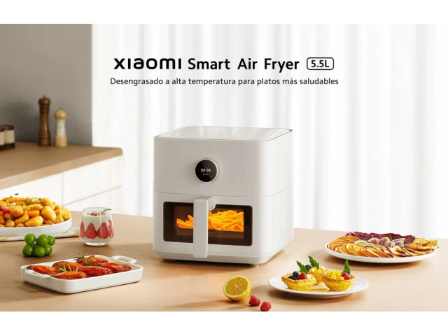 Descubre la Xiaomi Mi Smart Air Fryer 5.5L. Cocina tus platos favoritos de forma saludable con control inteligente desde tu app. ¡Versátil y eficiente, ideal para tu hogar!
