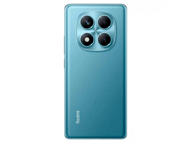 Detalle de la cámara trasera triple del Xiaomi Redmi Note 14 Pro  5G azul con sensor principal de 200MP.