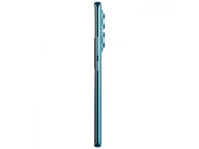 Vista lateral derecha del Xiaomi Redmi Note 14 Pro  5G azul, mostrando botones de volumen y encendido.