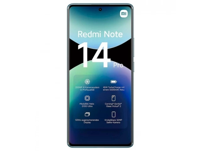 Parte trasera del Xiaomi Redmi Note 14 Pro  5G azul, destacando su cámara principal de 200MP