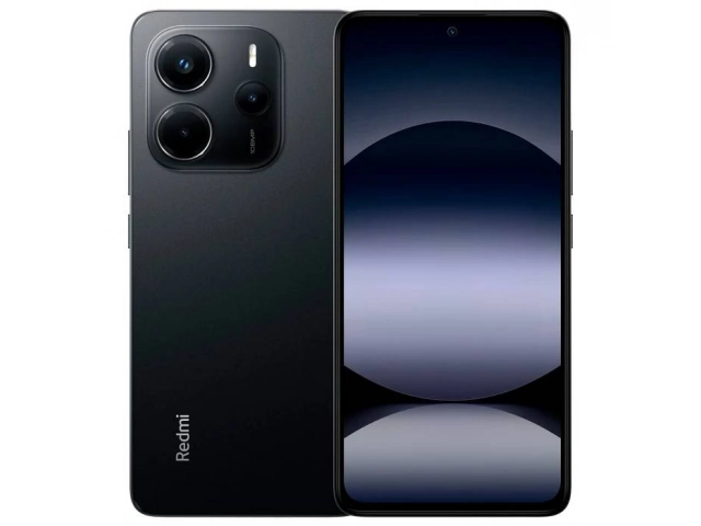 Parte trasera del Xiaomi Redmi Note 14 color negro, destacando su cámara triple de 108MP.
